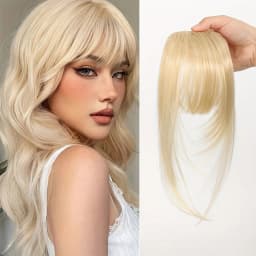 Women's Straight Synthetic Hair Extensions with Layered Bangs Side-Swept Bangs Natural-Looking Hairpiece for Versatile Styling