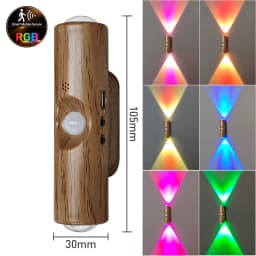 Double Head RGB LED Night Light with Motion Sensor Rechargeable Magnetic Wall Lamp for Cabinet Hallway Stair Mood Ambient Light