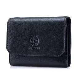 Genuine Leather Wallet for Men Minimalist Tri-Fold Purse with RFID Protection Zipper Coin Pocket Credit Card Slots
