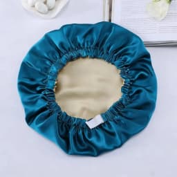 Birdtree 16MM 100% Real Silk Bonnet, Women Double Layer Sleeping Night Cap, Pure Hair Wrap Elastic Headwrap A34324M