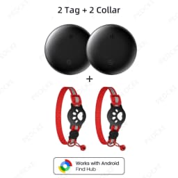 Pets Smart Tracker Tag With Cat Collar Android Alternative to AirTag Works with Google Find Hub Anti-Lost GPS Tracker Locator