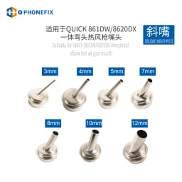 Original QUICK 861DW Soldering Station Replacement Hot Air Gun Nozzle Sleeves Mouth 45 Degree Angle Heat Gun Nozzle Welding tool