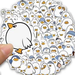 100PCS Cartoon Duck Stickers Cute Creative Simple Handheld Account Material Phone Case Laptop Luggage Water Cup Waterproof