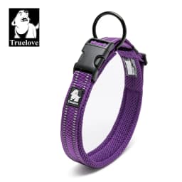 Truelove Adjustable Mesh Padded Pet Collar Bright Reflective Nylon Dog Collar Durable Heavy Duty for All Breed Weather TLC5011