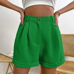 Office Lady Solid Shorts For Women Summer Y2k Loose Short Trousers Elegant Korean Fashion High Waisted Short Solid Simple Pants