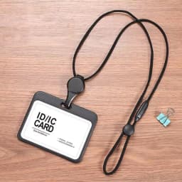 ID Accessories with Lanyard Badge Holder Transparent Adjustable Identification Card Holder Portable Cardholder