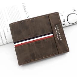 New Short Men Wallets Slim Card Holder Name Print Male Purses Luxury PU Leather Coin Pocket High Quality Small Men's Wallet