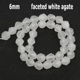 44 Types White Chalcedony Jade Agate Bead Natural Stone Rondelle Cube Faceted Loose Beads for Jewelry Making Bracelets Accessory
