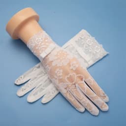 Women's Summer UV Resistant Ice Thin Driving and Cycling Touch Screen Anti Slip Breathable Short Sunscreen Lace Gloves
