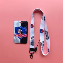Chile Football Style ID Card Holder Neck Strap Students Credit Card Case Lanyard Child Visit Door Identity Badge Holder Keychain