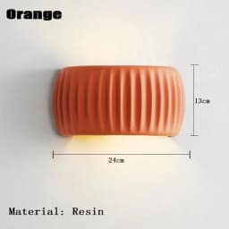 E27 French Beige Resin Wall Lamp Pumpkin Shape Wall Light Bedroom Bedside Lamp Corridor Ambient Lamp Home Decoration Ligting