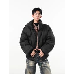 IEFB Faux Suede Warm Padded Winter Jacket For Men Retro Oversized Stand Collar Zip Casual Thick Outerwear Coat 9X4141