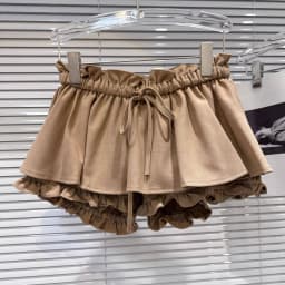 DEAT 2026 Spring New Sweet Temperament Ruched Ruffle Waist Tie Skirt For Women Elastic Waist Flower Bud Short Skirts 11A08273