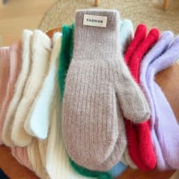 27CM Long Imitation Rabbit Hair Thickened Knitted Yarn Gloves Women Winter Keep Warm Cute Lovely Multicolor Elasticity Mittens