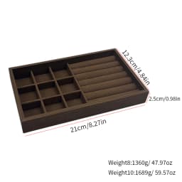 1 Pc, Walnut Wood Pattern Jewelry Box, Jewelry Tray, Suitable for Storing Necklaces, Rings, Earrings, and Ear Studs