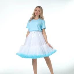 Skirt Length 55cm Women Tutu Skirt Solid Fluffy Tulle Princess Ball Gown Pettiskirt Ladys Ballet Party Performance Dress PP008
