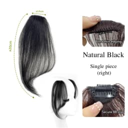 Seamless Natural Invisible Bangs Wig Traceless Bangs 100% Human Hair Female Figure-eight Bangs on Both Sides Wig Patch