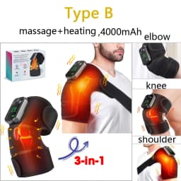 Electric Shoulder Massager Thermal Elbow Support Belt Vibrator Joint Relax Knee Heated Massage Heating Vibration Cordless Braces