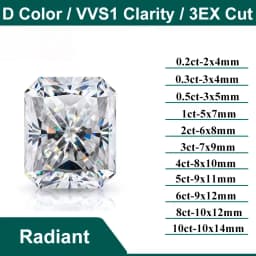 D Color Super White Moissanite Diamond Round / Oval / Pear / Radiant / Emerald / Heart / Princess / Cushion / Asscher / Triangle