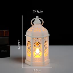 〔YY32〕Retro Desktop Lamp - Halloween Ambient Decor & Creative Gift Hexagonal LED Wind Lamp Candle Lamp Portable Pony Lamp