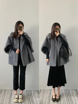 Young Style Lamb Fur Coat Max Camel down Teddy Cloak Outerwear Korean Version Long Sleeve Batwing Shape Wool Leather Jacket