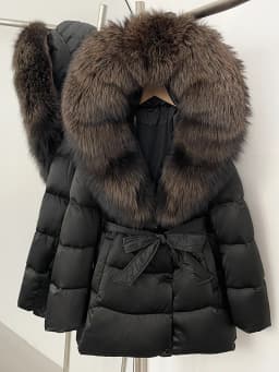 OFTBUY Winter 90% Duck Down Jacket Women Luxury Large Natural Silver Fox Fur Hooded Thick Warm Female Parkas Waterproof