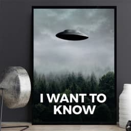 I WANT TO BELIEVE The X Files Art Posters and Prints UFO Retro TV Series Canvas Painting Wall Art Decorative Picture Room Decor