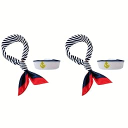 Sailor hat and scarf suit Navy Hat Unisex Captain Hat Navy Marine Hat For cruise lines, adult parties, Navy, cosplay, Outdoor