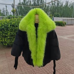2026 Winter Real Fox Fur Collar White Duck Down Padded Down Jacket Regular Fashion Warm Big Fur Collar Women's Coat
