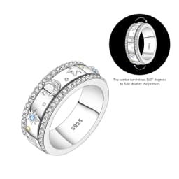 PANPOKI S925 Sterling Silver Flower Butterfly Insect Closed Ring For Women Finger Ring Personality Jewelry Party Trendy Gifts