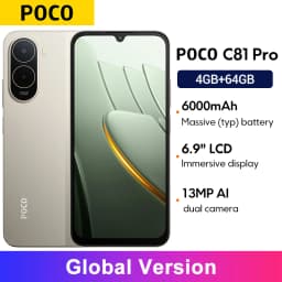 Global Version POCO C81 Pro smartphone UNISOC T7250 processor 6.9" LCD display 13MP main camera 6000mAh 3.5mm headphone