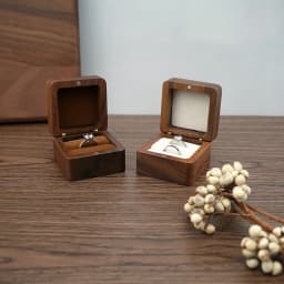 Custom Wooden Ring Box Personalized Engagement Wedding Rings Bearer Case Valentines Day Gift for Couples
