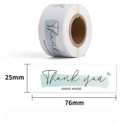 120pcs Rectangle Thank You For Your Order Sticker for packaging Stationary Stickers Roll Black Pink Transparent Thank you labels