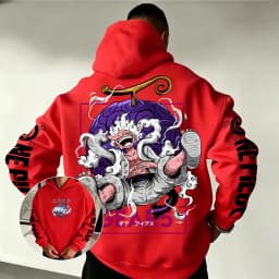 One Piece Gear 5 Luffy Devil Fruit Hoodie 2026 New Japanese Anime Fashion Y2K Casual Sportswear Men's Couple Hooded Sweatshirt