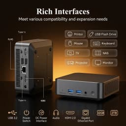 2026 4K Mini PC Intel Twin Lake N150 CPU Windows 11 Pro Mini PC 32GB RAM 512GB 1TB 2TB SSD WiFi5 BT5.0 Portable Desktop Computer