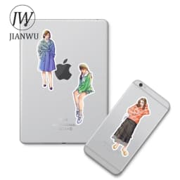 JIANWU 50 Sheets Simple Decor Material Girl Character Outfit Sticker Creative DIY Journal Scrapbooking Collage Stationery