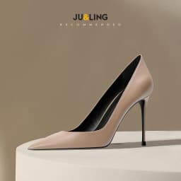 Temperament Pointed Wine Red High Heels Women's Soft Leather Single Shoes Shallow Mouth New Fashionable High Heels Single Shoes