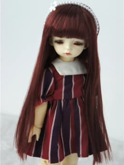 JD056 1/12 1/8 1/6 1/4 1/3 OB11 YOSD MSD SD Blythes Long Straight Hair With Full Bang Doll Wig 18"AG Doll Accessories