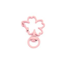 10pcs/lot Lovely Candy Colors Sakura Shape Lobster Keychain Lobster Clasp Hooks Key Circle for Key Ring Clasp DIY Making