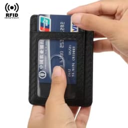 Carbon Fiber Slim Wallets RFID Blocking Credit Card Holder Pu Leather Small Slim Minimalist Ultra Bag Male Smart Wallets for Men