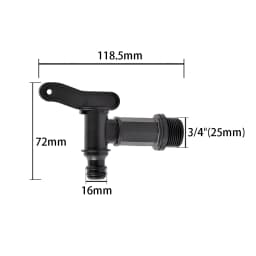 S60 Coarse Thread IBC Tank Tap Elbow PE Pipe Connector X 16mm 1/2'' 3/4'' Water Coupling Garden Hose Faucet Connector