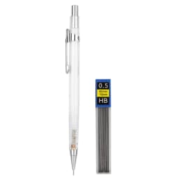 Transparent Mechanical Pencil Set 0.3, 0.5, 0.7 0.9mm with HB Lead Refills for Sketching Art Drawing Painting Automatic Pencils