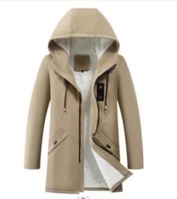 Mens Cotton Windproof Solid Color Coats Parkas Jackets for Men Long Hooded Coat Winter New Warm Thick Fleece Parkas Jacket