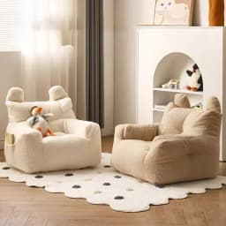 Children's Lazy Sofa Chair - Soft Cotton & Linen Fabric with Removable Washable Cover, Perfect for Reading & Playtime