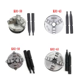 Sanou Lathe Chuck 3/4 Jaw Self-Centering K01-50 K01-63/ K02-50 K02-63 M14*1 Thread With Connecting Rod for Mini DIY Wood Lathe
