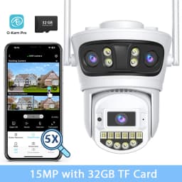 BESDER 15MP Wifi IP Camera PTZ 10MP Three Screen 180° Wide Angle Outdoor Auto Tracking 8MP CCTV Security Protection O-Kam Pro