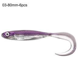 5pcs/6pcs Silicone Soft Lures 80mm 100mm Artificial Fishing Soft Lures Grub Tail Shad Swimbait Rubber Fishing Baits For Bass