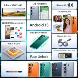 K-Touch Hot S26 Ultra 22G+2TB Smartphone Android 15 Cell Phone 7.3HD Mobile Phones 5G Dual SIM 8000mAh 16+48MP Camera Cellphones