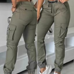 Women's Work Pants 2025 Summer High Waist Multiple Pockets Design Cuffed Cargo Pants Slim Fit Trousers Y2k Fashion Streetwear