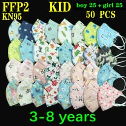 KN95 Kid Mask 3-8 8-15 Years Old 5 Layers Cartoons FFP2 Masque Boys Girls Children Mascarillas CE Face Mask FPP2 Protective